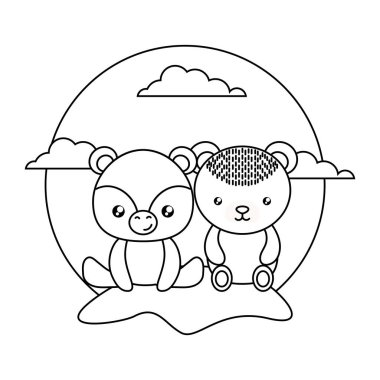 manzara sevimli küçük ayılar bebek