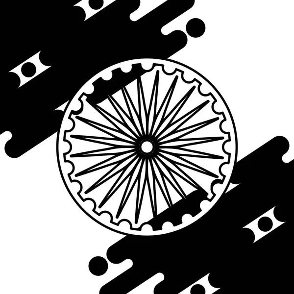 Ashoka chakra ícone emblemático indiano — Vetor de Stock