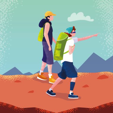 manzara avatar karakter Erkek seyahat
