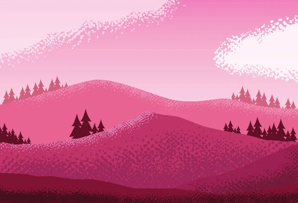 Пейзажна природа рожева іконка сцени — стоковий вектор