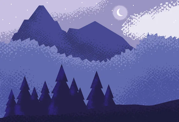 Peisaj natura violet scenă icon — Vector de stoc