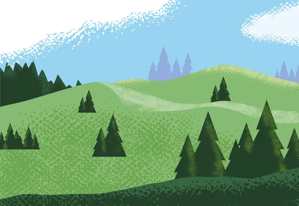 Пейзажна гірська сцена значок природи — стоковий вектор