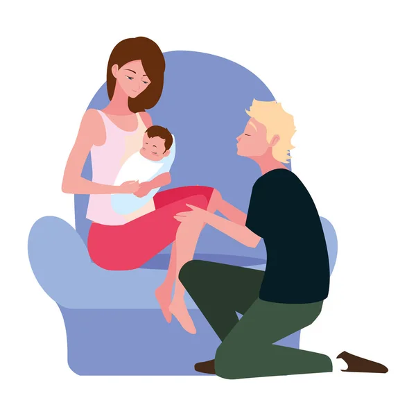 Para z ciążą dziecka i macierzyństwa — Wektor stockowy