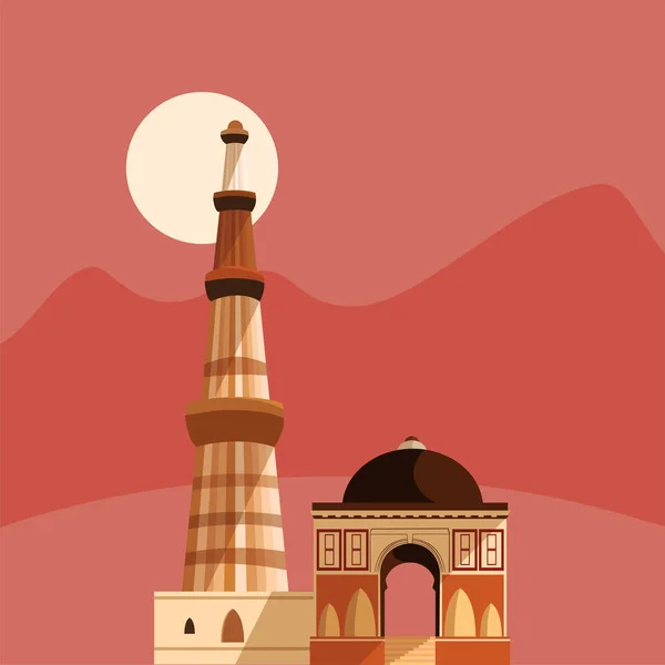 인도 독립 기념일 플랫 디자인 — 스톡 벡터
