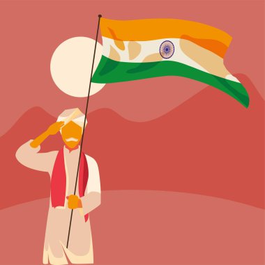 Hindistan Bağımsızlık gün düz tasarım