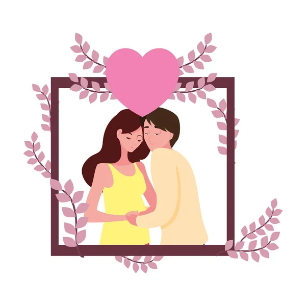 Couple pregnancy and maternity design — Stock Vector