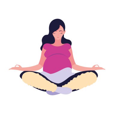 hamile kadın oturan Yoga gebelik ve Doğum poz