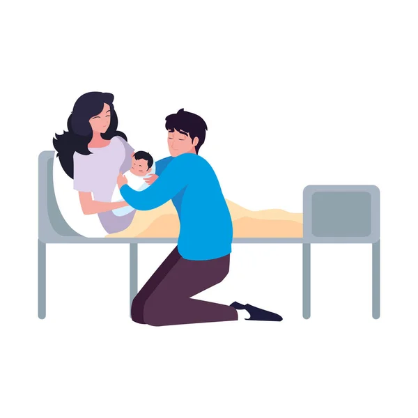 Paar en Baby zwangerschap en moederschap — Stockvector
