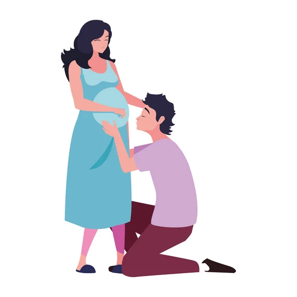 Couple pregnancy and maternity design — Stock Vector