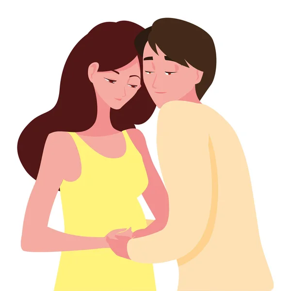 Embarazo en pareja y diseño de maternidad — Vector de stock