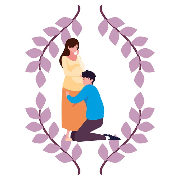 Conception de couple grossesse et maternité — Image vectorielle