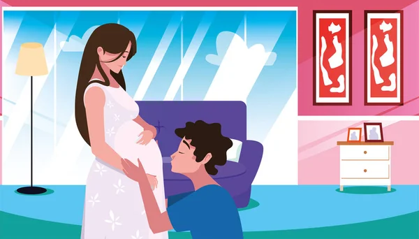 Pár terhesség és anyasági tervezés — Stock Vector