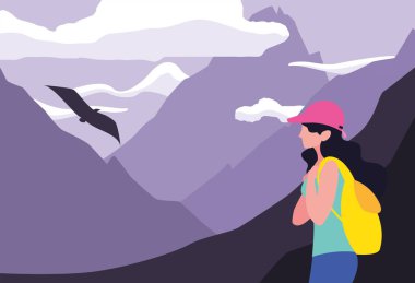 sırt çantası yürüyüş Wanderlust ile kadın