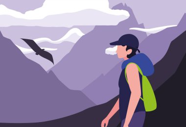 sırt çantası yürüyüş Wanderlust ile adam