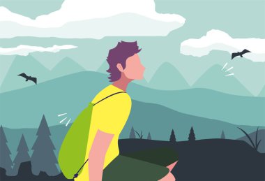 sırt çantası yürüyüş Wanderlust ile adam