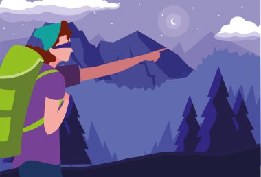 sırt çantası yürüyüş Wanderlust ile adam