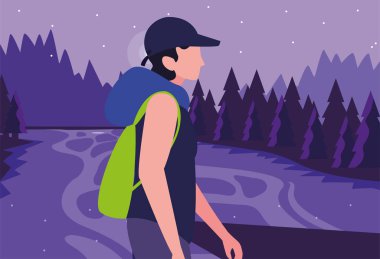 sırt çantası yürüyüş Wanderlust ile adam