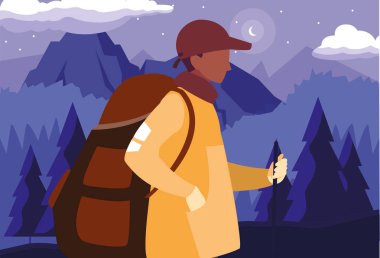 sırt çantası yürüyüş Wanderlust ile adam