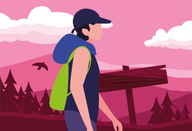 sırt çantası yürüyüş Wanderlust ile adam
