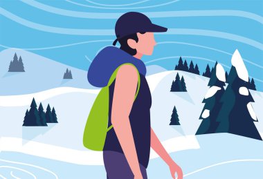 sırt çantası yürüyüş Wanderlust ile adam