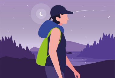 sırt çantası yürüyüş Wanderlust ile adam