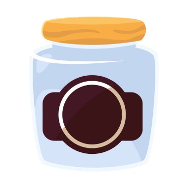 Beyaz arka planda cam kavanoz damgası