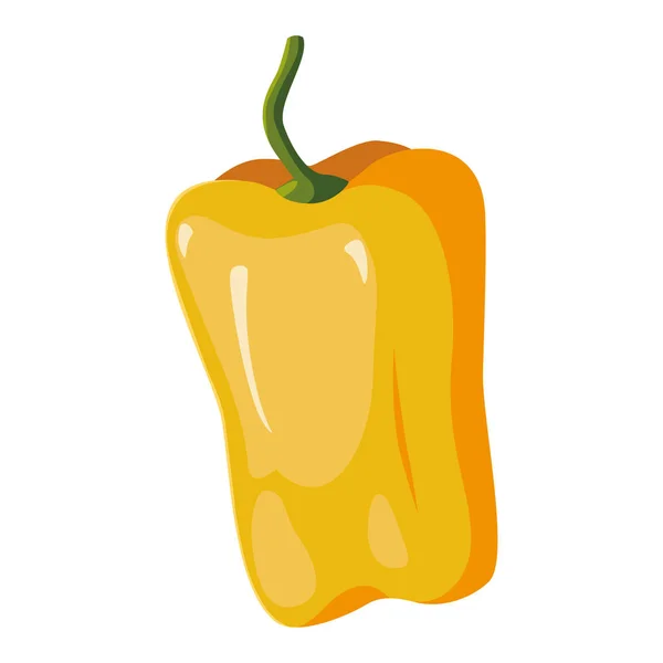 Vegetal fresco pimiento amarillo sobre fondo blanco — Vector de stock