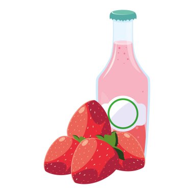 meyve suyu taze çilek şişe