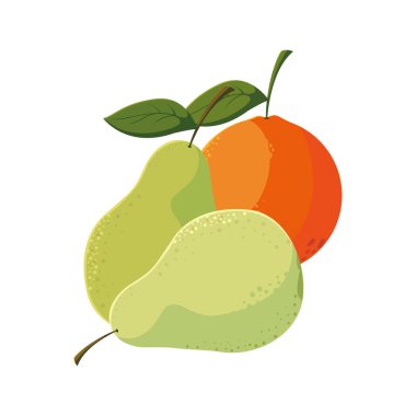 taze meyve armut ve turuncu