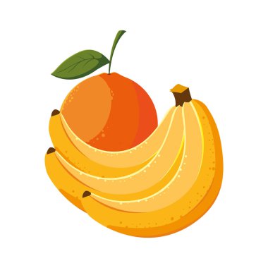 taze meyve muz ve turuncu