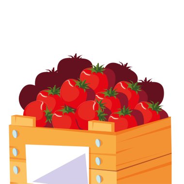 ahşap sepet taze sebze domates