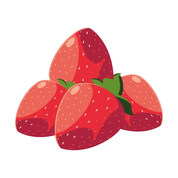 白い背景のイチゴ新鮮な果物 — ストックベクタ