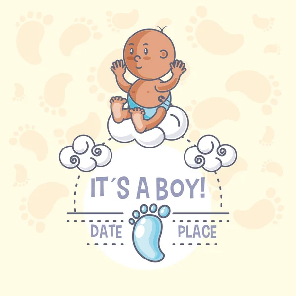 It is a boy baby shower card newborn — Stock Vector