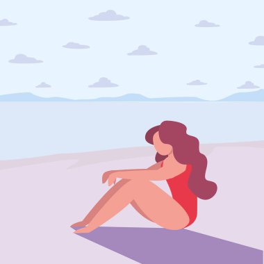 kadın yaz zaman tatil tasarım