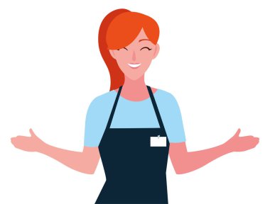 apron ile satıcı kadın karakter