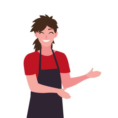 apron ile satıcı kadın karakter