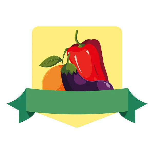 Ilustration vectorielle des fruits et légumes frais — Image vectorielle