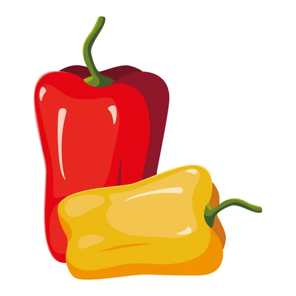Légumes frais poivrons rouges et jaunes — Image vectorielle