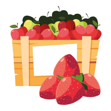 ahşap sepet taze meyve elma