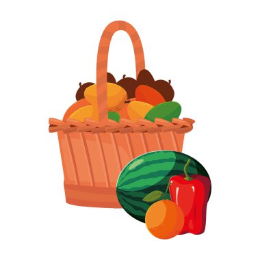 ahşap sepet taze meyve Mango