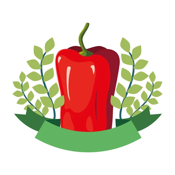 Poivre feuilles de légumes frais timbre — Image vectorielle