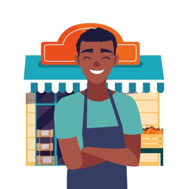 satıcı adam çiftlik ürünleri bakkal sokak