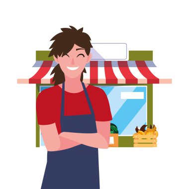 satıcı kadın çiftlik ürünleri pazar cephe