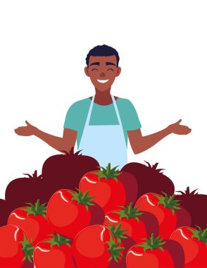 satıcı adam çiftlik ürünleri hasat