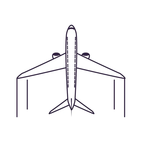 Avión volando vehículo aislado icono — Vector de stock