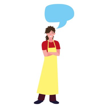 apron ile satıcı kadın karakter