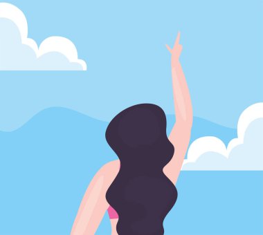 kadın yaz zaman tatil tasarım