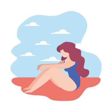 kadın yaz zaman tatil tasarım