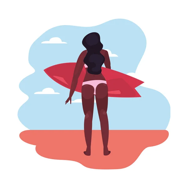 Mujer verano vacaciones diseño — Archivo Imágenes Vectoriales