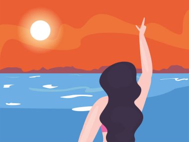 Mayo yaz zamanı ile güzel bir kadın